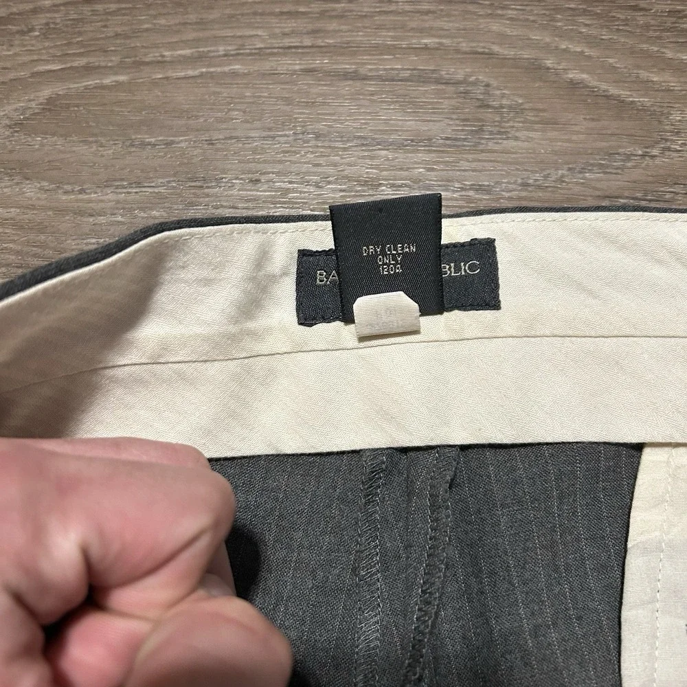 Banana Republic Dress Pants Mens 38x32 Charcoal Grey Wool Blend Pinstripe